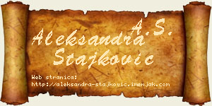 Aleksandra Stajković vizit kartica